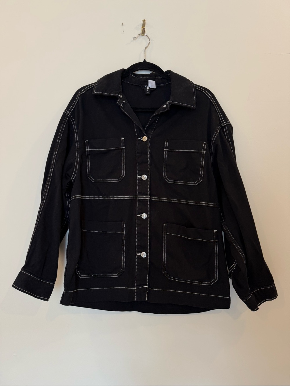Men's Black Contrast-Stitch Jacket